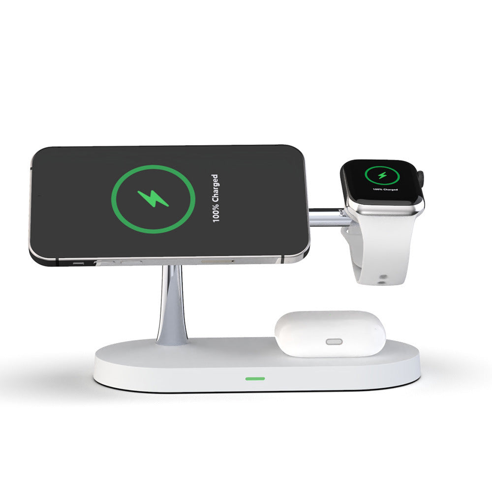 Multifunctional Five-In-One Magnetic Wireless Charging Watch Headset Desktop Mobile Phone Holder Charger 15W Fast Charge Multifunctional Five-In-One Magnetic Wireless Charging Watch Headset Desktop Mobile Phone Holder Charger 15W Fast Charge